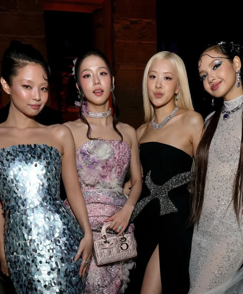 Jisoo carrying the structured Dior Small Lady D-Joy bag at the 2026 Met Gala — the East-West silhouette dominating luxury resale